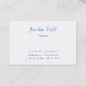 Handgeschreven scriptnaam Modern Blue Sjabloon Visitekaartje (Achterkant)