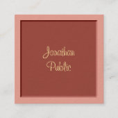 Handgeschreven scriptnaam Modern Elegant Sjabloon Vierkante Visitekaartje (Voorkant)