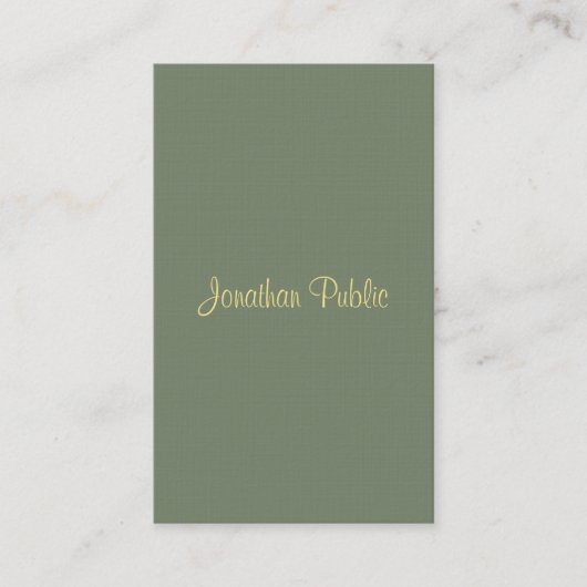 Handgeschreven scriptnaam Modern Elegant Sjabloon Visitekaartje (Voorkant)
