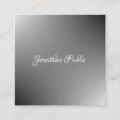 Handgeschreven scriptnaam Modern Sjabloon Elegant Vierkante Visitekaartje (Voorkant)