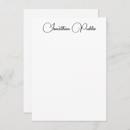 Handgeschreven scriptnaam Modern Vertical Sjabloon (Voorkant / Achterkant)