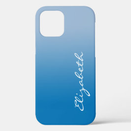 Handgeschreven scriptnaam op Blue Gradient Case-Mate iPhone Case