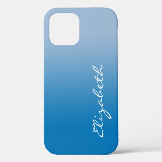 Handgeschreven scriptnaam op Blue Gradient Case-Mate iPhone Case (Achterkant)