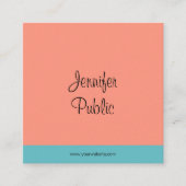 Handgeschreven scriptnaam Trend Colors Modern Vierkante Visitekaartje (Voorkant)