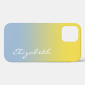 Handgeschreven scriptnaam Yellow Light Blue Gradie Case-Mate iPhone Case (Achterkant (horizontaal))