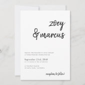 Handgeschreven scriptnamen Minimalist Plain Weddin Kaart (Voorkant)