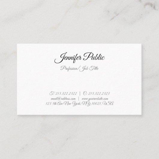 Handgeschreven scripttekst Eenvoudige Sjabloon Mod Visitekaartje (Voorkant)