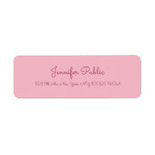 Handgeschreven scripttekst Elegant roze moderne vo Etiket (Voorkant)