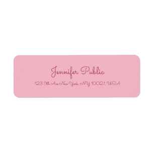 Handgeschreven scripttekst Elegant roze moderne vo Etiket