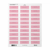 Handgeschreven scripttekst Elegant roze moderne vo Etiket (Full Sheet)