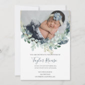 Handgeschreven scripttypografie krans doop kaart (Voorkant)