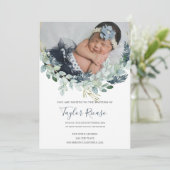 Handgeschreven scripttypografie krans doop kaart (Staand voorkant)