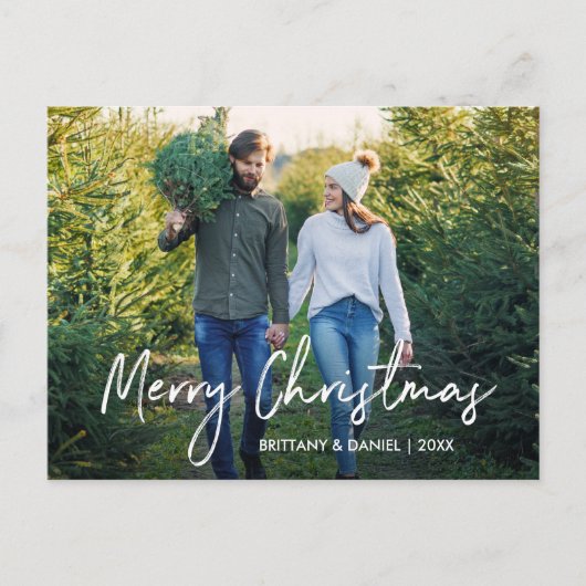 Handgeschreven scriptversie voor prettige kerstpar briefkaart (Voorkant)