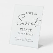 Handgeschreven scriptweduwschapsdessert tabel reclamebord met voetstuk (Voorkant)