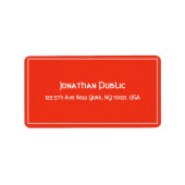 Handgeschreven Sjabloon kerstrood wit adres Etiket (Voorkant)