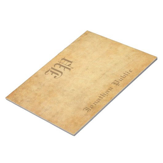  handgeschreven Sjabloon van Monogram weddenschap Notitieblok (Schuin)