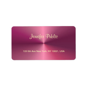 Handgeschreven Sjabloon voor metallic look roze ha Etiket
