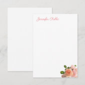 Handgeschreven Sjabloon Waterverf Rozen Pastel Kle (Voorkant / Achterkant)