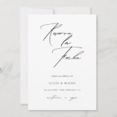 Handgeschreven Spaanse Resrva La Fecha Kaart (Voorkant)