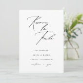 Handgeschreven Spaanse Resrva La Fecha Kaart (Staand voorkant)