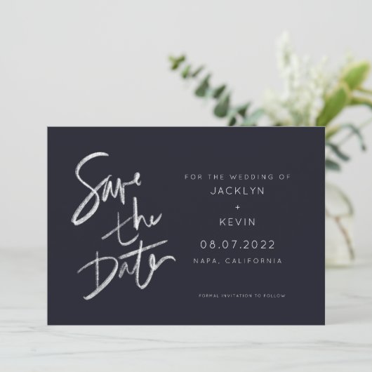 Handgeschreven sparen de Datum Save The Date (Staand voorkant)