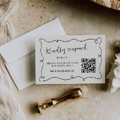 Handgeschreven Squiggle Lijst Bruiloft RSVP Kaartje