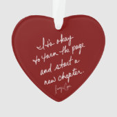 Handgeschreven Start een nieuw hoofdstuk Inspirere Ornament (achterkant)