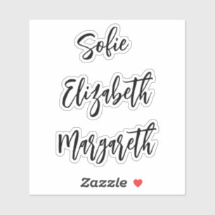 Handgeschreven stickers met handgeschreven handmat