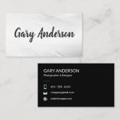 Handgeschreven stijl | Witte Abstracte achtergrond Visitekaartje (Voorkant / Achterkant)