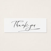 Handgeschreven stijl zwart-wit bestelling dank u mini visitekaartjes (Voorkant)