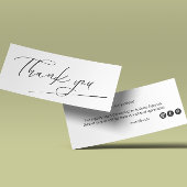 Handgeschreven stijl zwart-wit bestelling dank u mini visitekaartjes