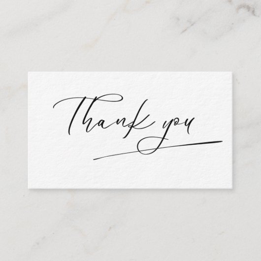 Handgeschreven stijl zwart-wit bestelling dank u visitekaartje (Voorkant)