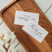 Handgeschreven stijl zwart-wit bestelling dank u visitekaartje