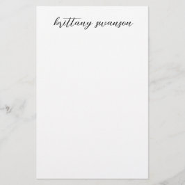 Handgeschreven stijlnaam in zwart-wit briefpapier