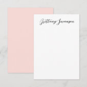 Handgeschreven stijlnaam in zwart-wit notitiekaartje (Voorkant / Achterkant)