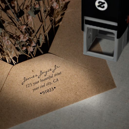 handgeschreven stijlvol terugkeeradres zelfinktende stempel