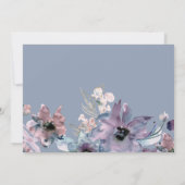 Handgeschreven Stofblauw Bloem Bruiloft Typografie Save The Date (Achterkant)