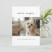 Handgeschreven Stoute Hond Katten Kerst Foto Feestdagenkaart (Staand voorkant)