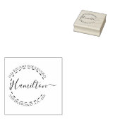 Handgeschreven Surname Circulair Adres Gepersonali Rubberstempel (Gestempeld)