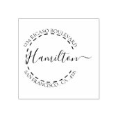 Handgeschreven Surname Circulair Adres Gepersonali Rubberstempel (Afrduk)