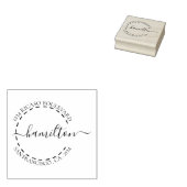 Handgeschreven Surname Circulair Adres Gepersonali Rubberstempel (Gestempeld)