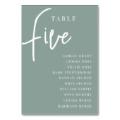 Handgeschreven tabelnaam FIVE + gastnamen Kaart (Voorkant)