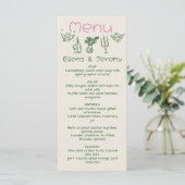 Handgeschreven tekening Scribble Wedding Menu (Staand voorkant)