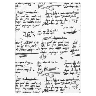 handgeschreven tekst letter schrift krabbels krabb tafelkleed
