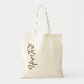 Handgeschreven tekst Licht bruin Sjabloon Aangepas Tote Bag (Voorkant)