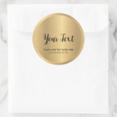 Handgeschreven tekst Metallic Look Faux Gold Large Ronde Sticker (Tas)