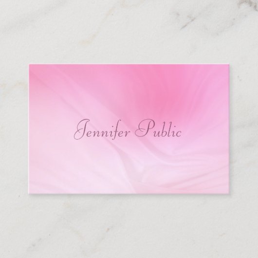 Handgeschreven tekst Modern Elegant Roze Sjabloon Visitekaartje (Voorkant)