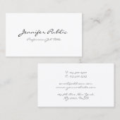 Handgeschreven tekst Modern minimalistische Sjablo Visitekaartje (Voorkant / Achterkant)