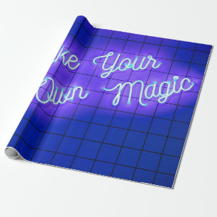 Handgeschreven tekst voor het gloeien van de neon  cadeaupapier