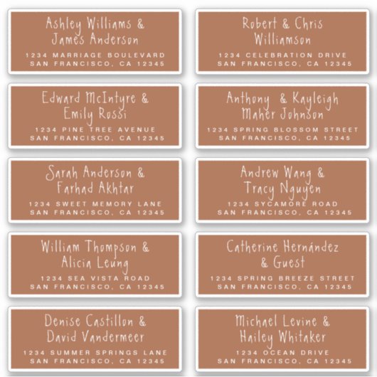 Handgeschreven TerraCotta-huisadreslabels voor gas Sticker (Voorkant)